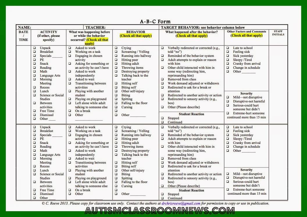 Printable Aba Data Sheets Printable Word Searches