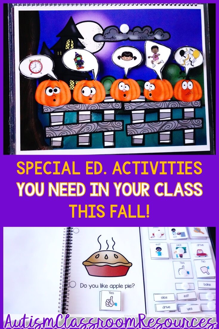 It's always so fun to pull out fall activities as the air gets cooler and the holidays get closer. These activities reflect all the fun of autumn in the special education classroom from pumpkins to changing leaves. But they also provide comprehensive instruction and tools for expanding your discrete trial training, language development, common core standard-based instruction, and literacy. Click to check out what is offered!