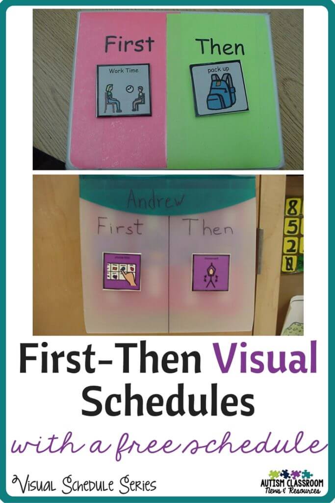 First-then visual schedules with a free schedule download.