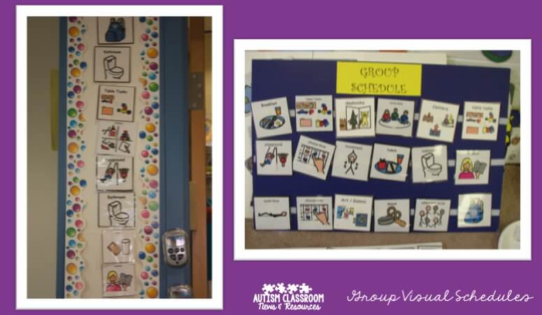 Visual group schedules for special education classrooms come in many different forms. Check out the post to see 5 reasons why they are important as well as many examples.