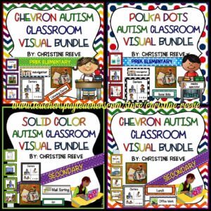Schedules and visuals for special education classrooms and students with autism for all ages. Includes classroom jobs, rules, mini-schedules, written schedules, and picture schedules 