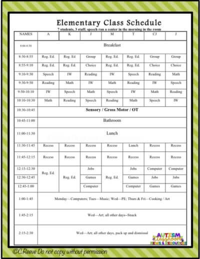 Setting up the schedule in special education can be a bear.  Check out this example of an elementary schedule along with why we scheduled it as we did.