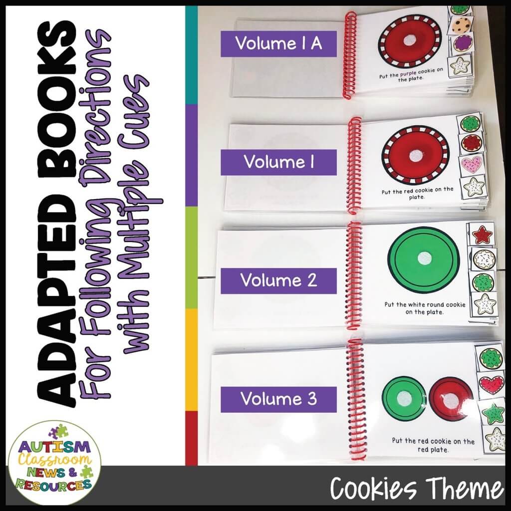 Adapted Books for Following Directions to Multiple Cues with cookies
