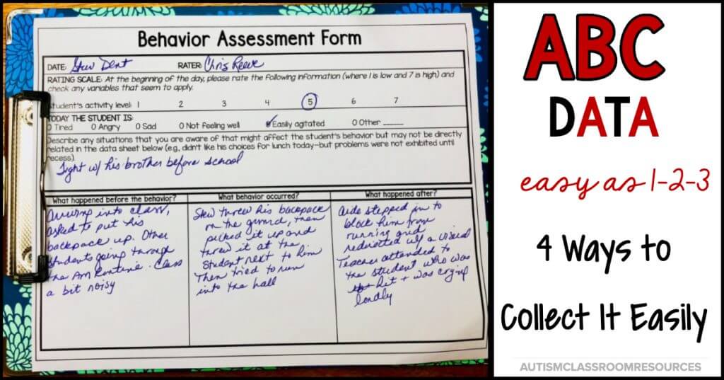 fill in behavioral ABC data collection