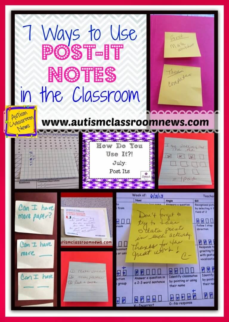 7 Ways to Use Post-It Notes in the Classroom - Autism Classroom Resources