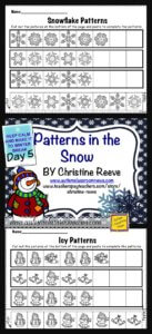 Snow Patterning Free Worksheets from Autism Classroom Resources