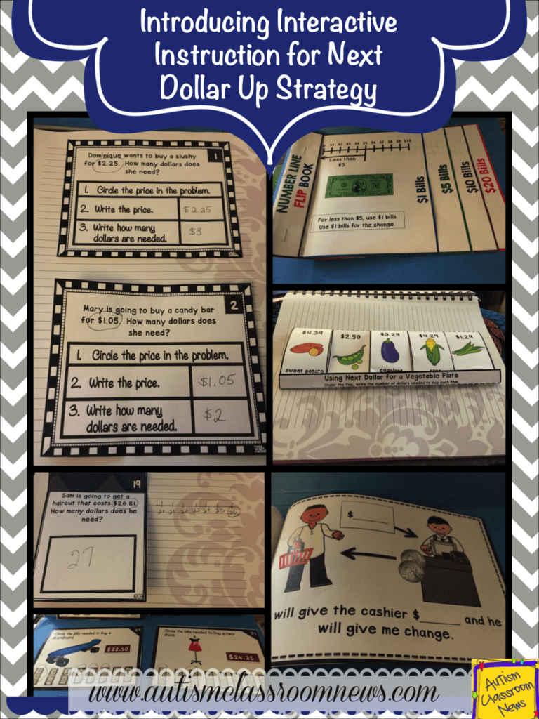 Next dollar up is a great strategy to use in life skills and elementary special education classes. I love to use it to teach students who have difficulty making change. These materials are designed to teach students HOW to use the skills and include a variety of multi-modal materials for delivery as well as a data sheet. It's everything you need to teach it. 