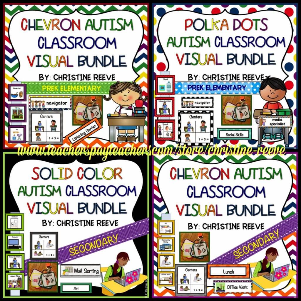 Schedules and visuals for special education classrooms and students with autism for all ages. Includes classroom jobs, rules, mini-schedules, written schedules, and picture schedules