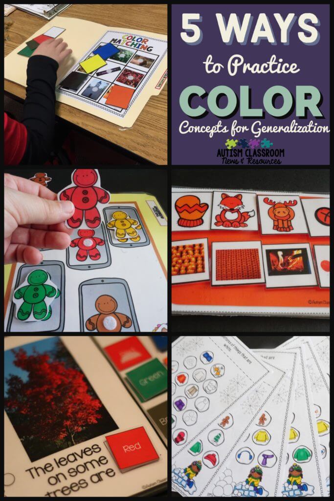 Life is not discrete trials--our students have to generalize.  Whether you are teaching students with autism or any other need in special education, you want your students to be able to use what they learn.  Here are 5 ways to work on generalization of color concepts.