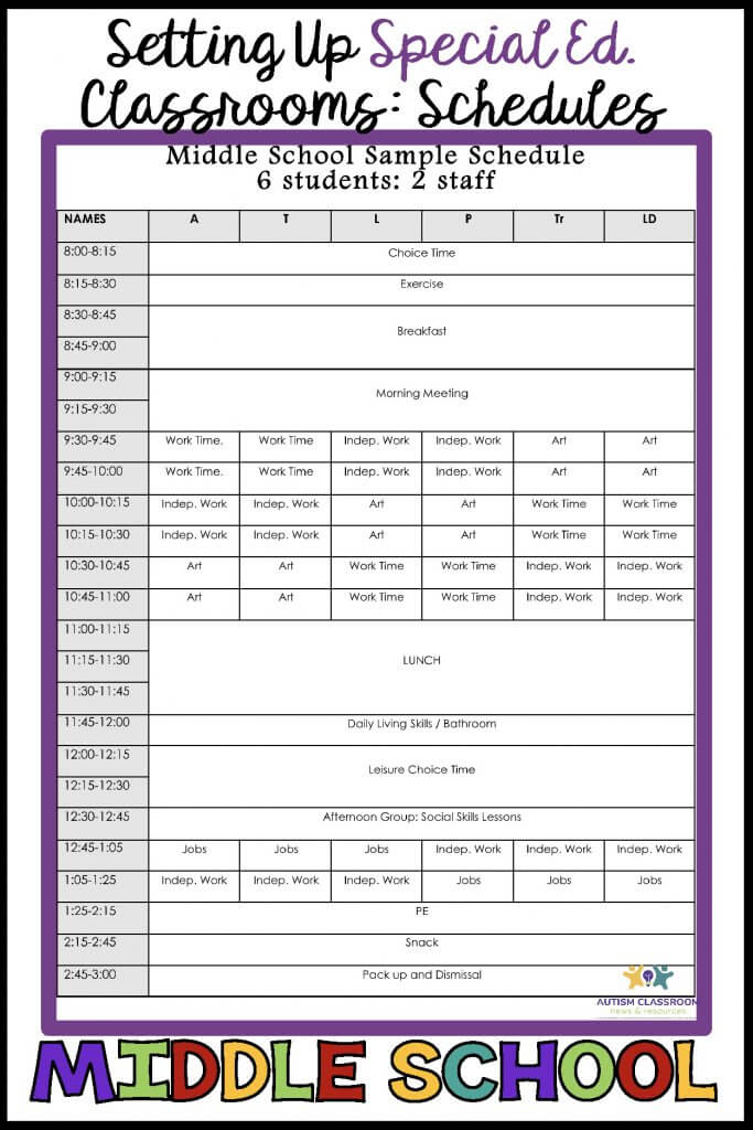 5 Schedule Examples From Special Education Classes With Free Download 5 Schedule Examples From Special Education Classes With Free Download
