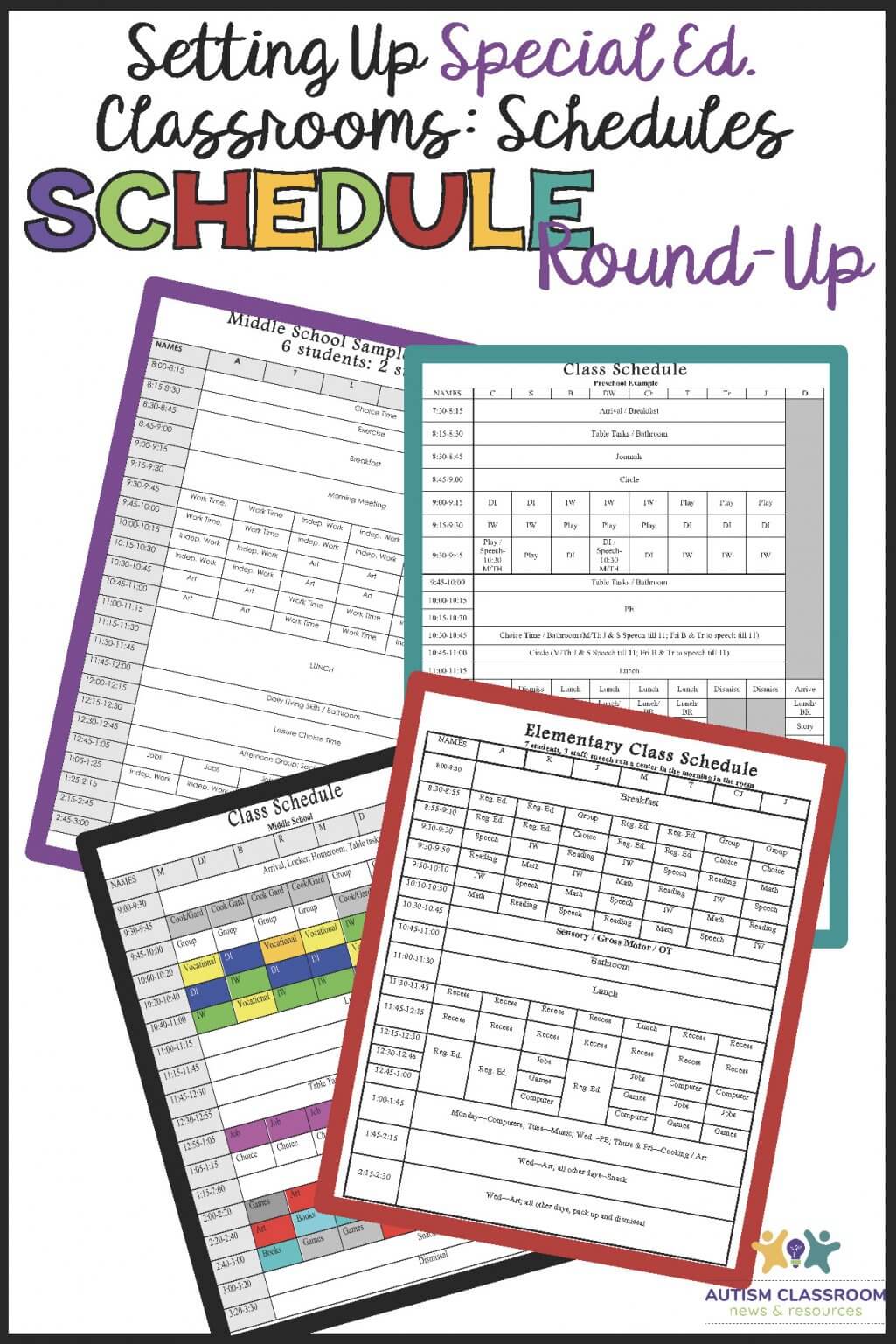 5 Schedule Examples From Special Education Classes With Free Download ...
