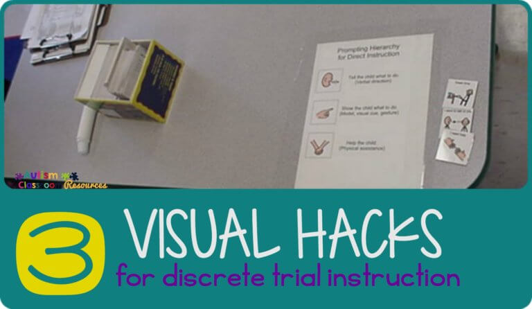 Visual supports for adults to support discrete trial instruction
