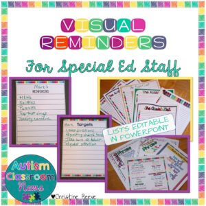 visual reminders for the special education classroom staff Autism Classroom News