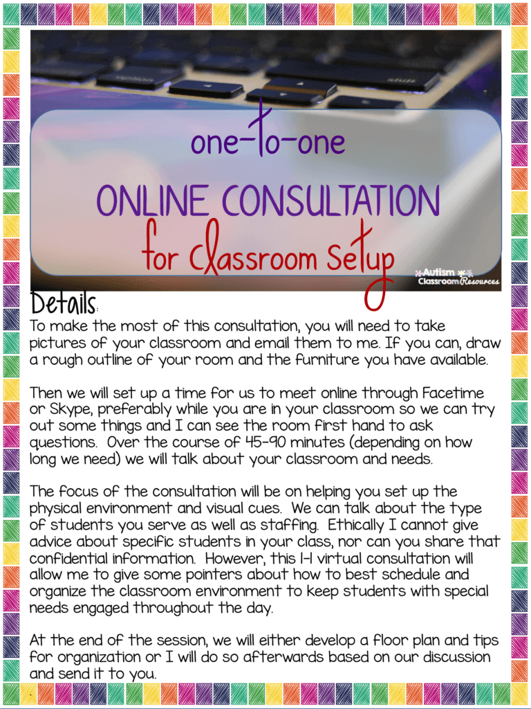 1-1 Online Consultation for Special Education Classrooms