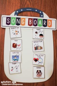 song board for high school middle school morning meeting autism