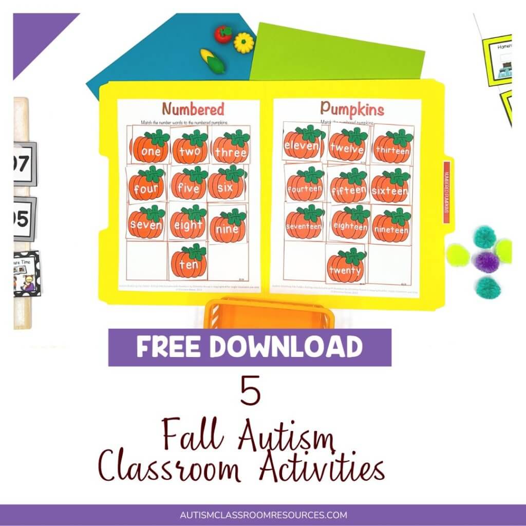 5 Fall Autism Classroom Activities and a Free Download