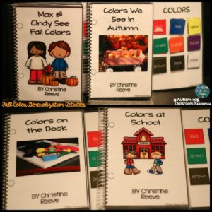 fall color generalization activities interactive books from Autism Classroom News