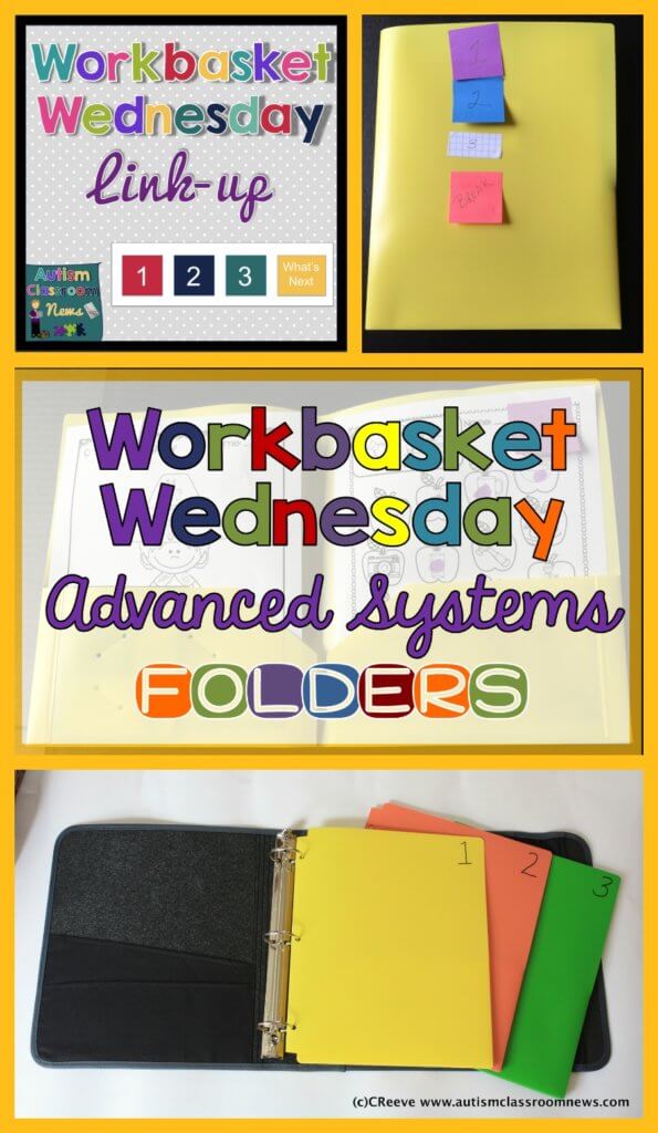 You can advance independent work systems and work tasks for students who need to practice doing paper and pencil work by using folders. Check this post for ideas of how to set it up.