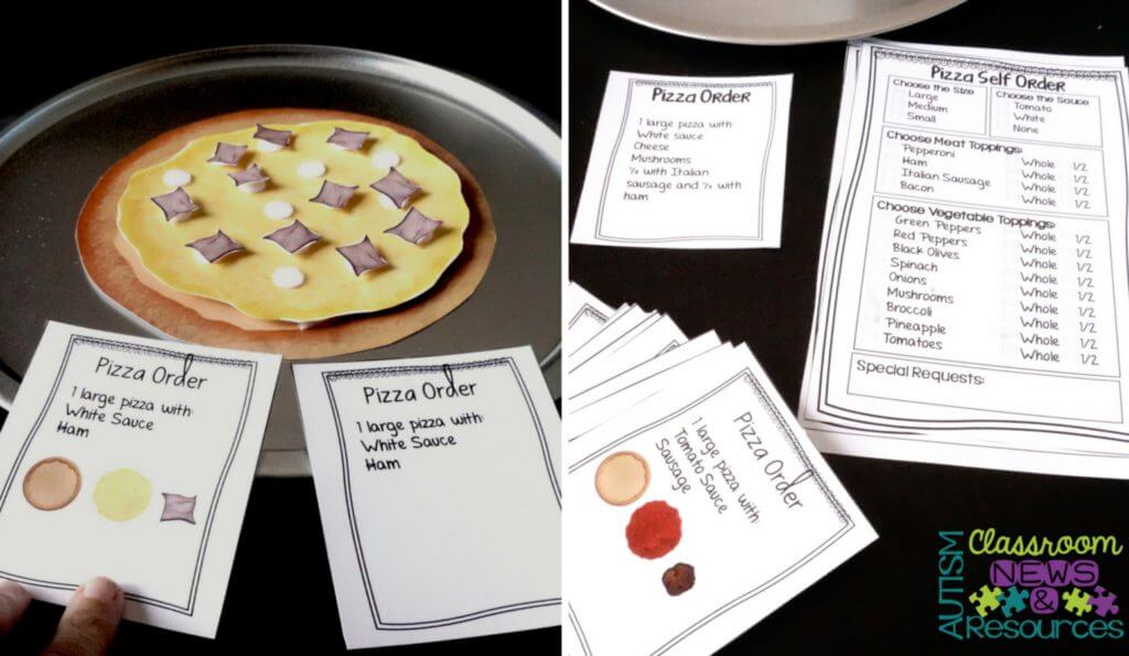 Vocational Workbasket Tasks for Workbasket Wednesday. Let's Build a Pizza from Autism Classroom Resources