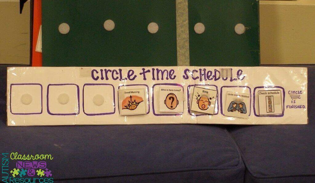 Including Students in Morning Meeting Circle Time Schedule from Autism Classroom News