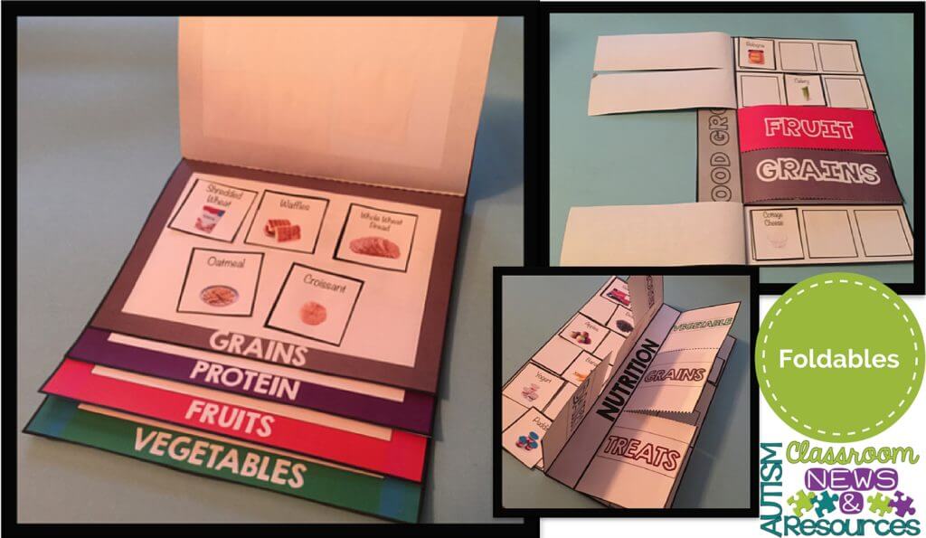 Examples of foldables from Workbasket Wednesday Advanced Tasks by Autism Classroom Resources