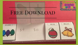 Free Download of Winter Holiday Next Dollar Foldables. Available at Autism Classroom News.