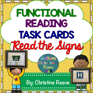 Functional Reading Task Cards Community Signs from Autism Classroom News