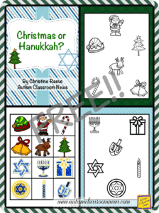 Christmas Hannukah File Folder Free Resource