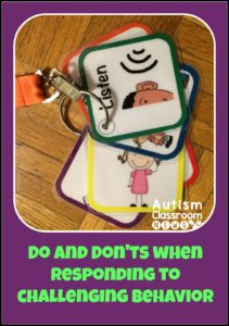 Dos and Don'ts of Responding to Challenging Behavior. One of 8 Favorite Blog Posts of 2015 from Autism Classroom Resources