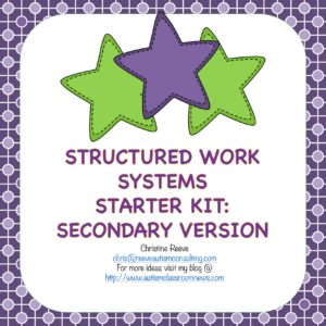 structured work system starter kit secondary from Autism Classroom News Store