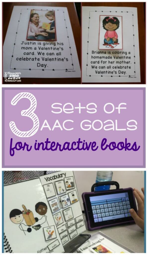 3 sets of AAC goals for interactive books from Autism Classroom Resources