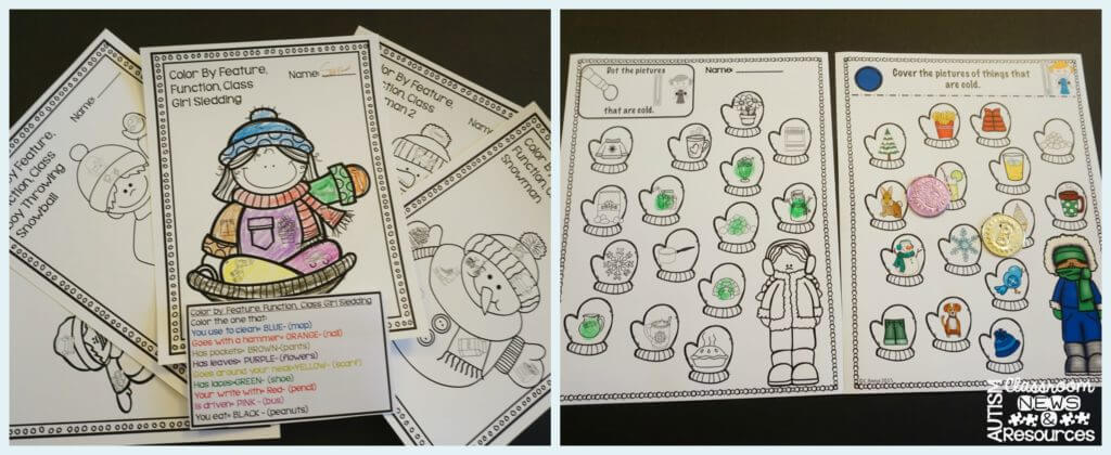 Print and go activities for receptive language from Autism Classroom News