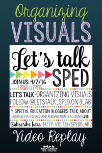 Pin Me! Organizing Visual Supports in Special Education Blab Replay from Let's Talk SPED