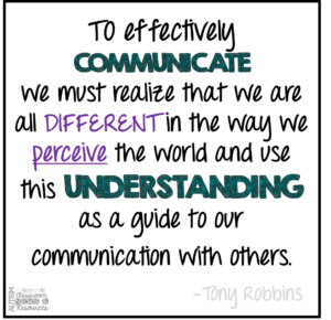 To effectively communicate, we must realize that we are all different in the way we perceive the world and use this understanding as a guide to our communication with others. Tony Robbins