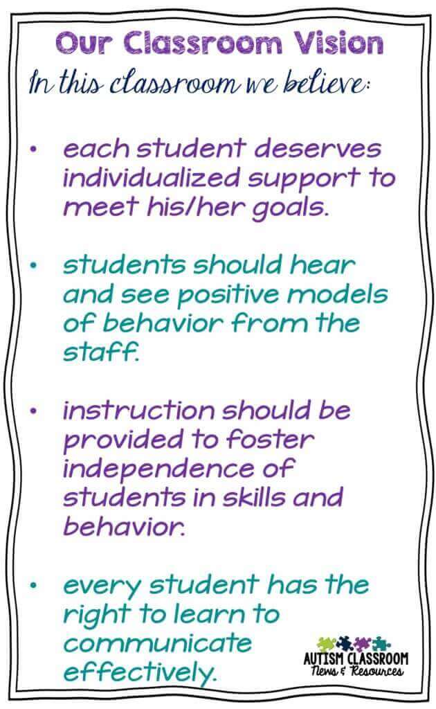 mission statement examples for special education