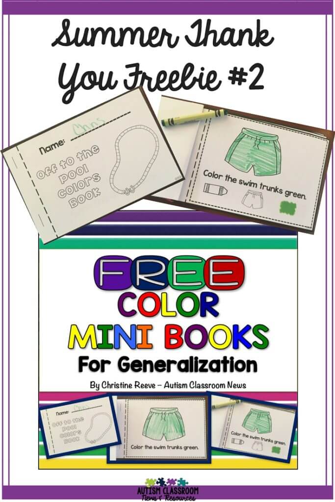 Freebie Color Mini-Book Activities for special education