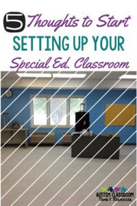 Special education classroom setup is different than general education. Here are 5 areas to consider as you gear up for a new year in a special ed. classroom.