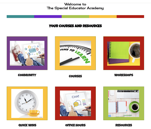 The Academy is a monthly membership with a growing library of research-based, practical tools and training for special educators to address your day-to-day challenges. When you join you get instant access to research-based, practical tools and training you can implement in your classroom tomorrow, with a community to provide the support you need (and deserve!).