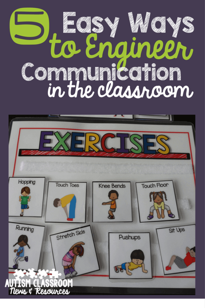 Engineering the special education classroom for a variety of communication needs is key in classroom setup. I shared 5 easy ways to set up communication tools and systems in the classroom from speech to AAC.