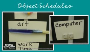 Examples of object schedules in classrooms for special education.