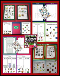 Science Sorting Activities for Electricity, Recycling, Living-Nonliving and Where Animals Live