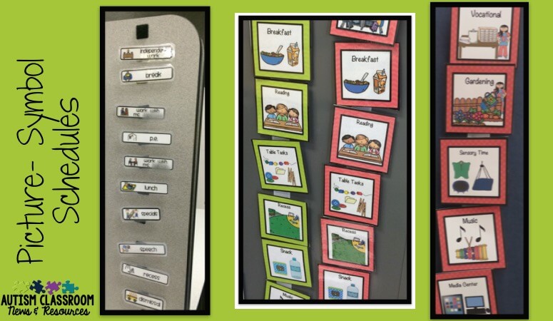Picture-symbol schedules are probably the most common types of visual schedules for individuals with autism. They come in different forms and are often our starting point for teaching the system.