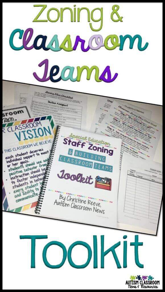 I developed the Building Classroom Teas and Scheduling Staff with Zoning Plans Toolkit to help special education teachers work effectively with the wide variety of people they collaborate with to teach their students. This is a detailed look at what is included with the toolkit as well as some links to previous posts that provide information on the topic of working with staff.