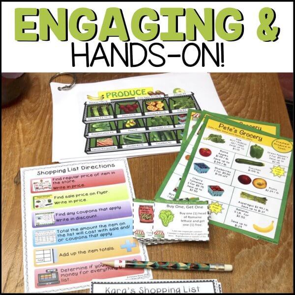 Grocery Store Real Life Money Practice Engaging and Hands on 0 picture store plus graphic organizer and store flyer