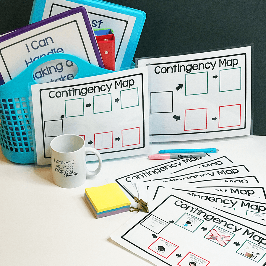 Do you have students with autism who need to learn appropriate coping strategies to avoid overreacting if they make a mistake. Social stories, contingency maps, and size of my problem scales can help students learn better ways to manage their own behavior. This post describes these autism meltdown strategies and how they can be used.