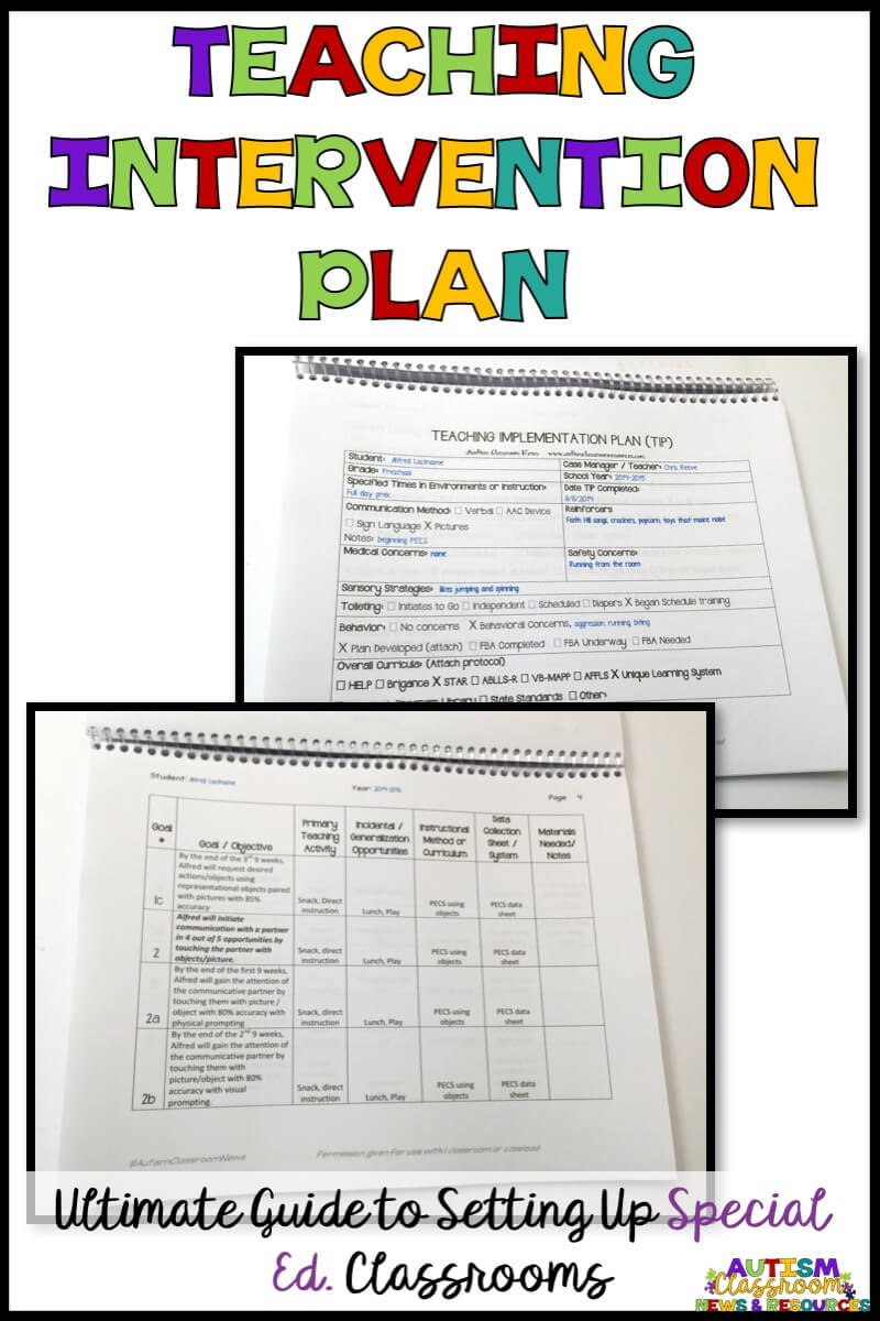 Perfect for autism classroom setup, the Teaching Intervention Plan (TIP) can help special education teachers plan out the schedule, instruction and data collection. Find out more about it in this round up post with examples.