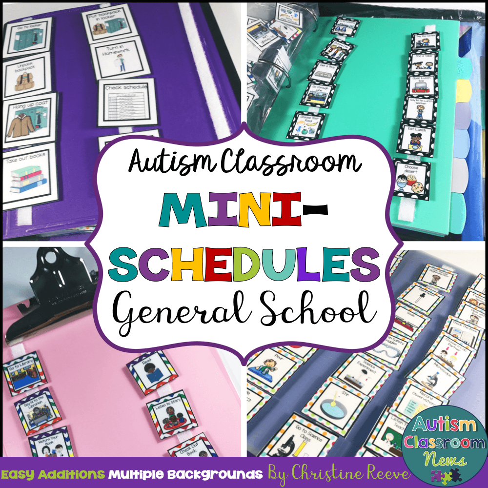 Autism Classroom Mini-Schedules General School: Multiple Backgrounds