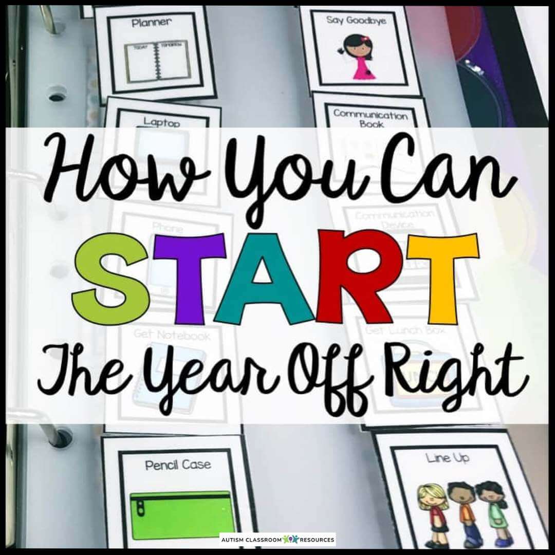 Binder with illustrated schedule cards showing school tasks like Planner, Laptop, Say Goodbye, and Line Up. Perfect for back to school, overlay text reads: How You Can Start The Year Off Right.