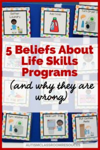 5 Beliefs About Life Skills Programs (and why they are wrong) picture of mini schedules for doing the laundry