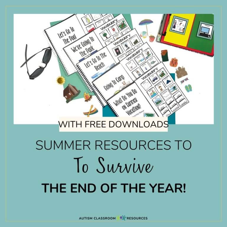 Summer resources to help survive the end of the year in special education [picture-interactive books with summer themes]